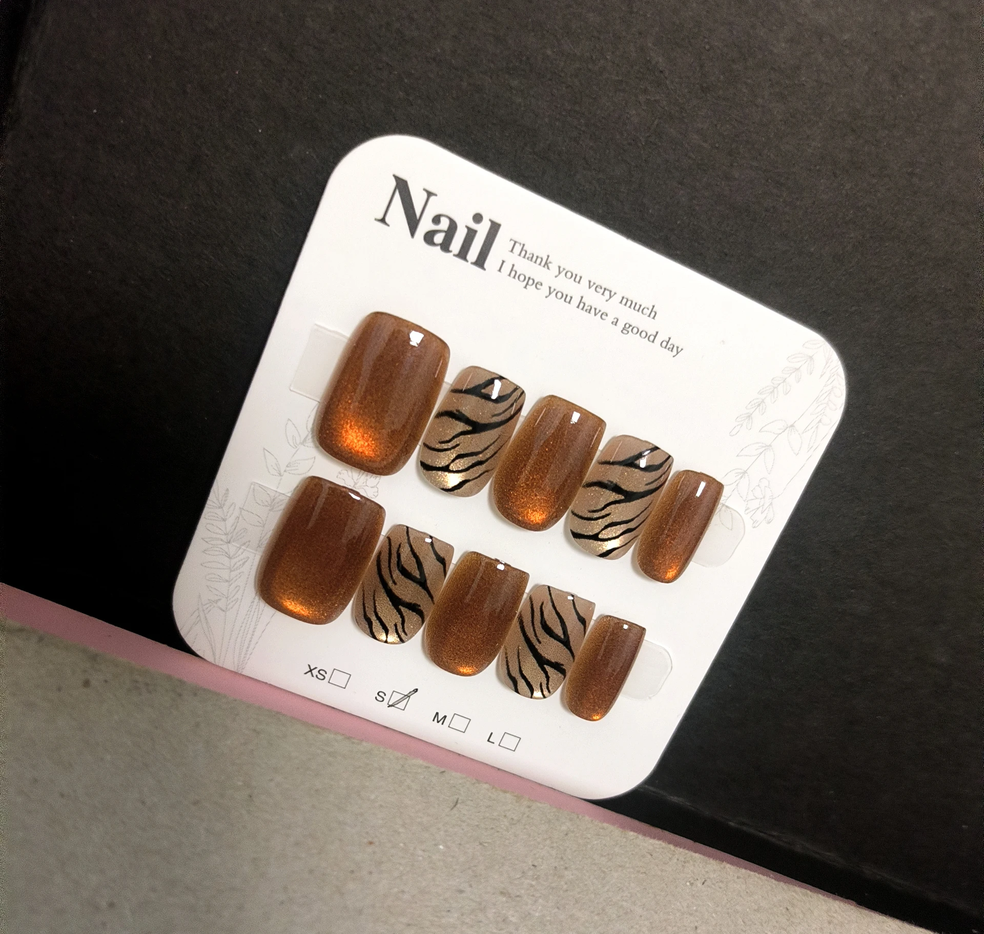 10 pçs âmbar marrom sexy zebra - Nail Art Zebra avaliação e preço