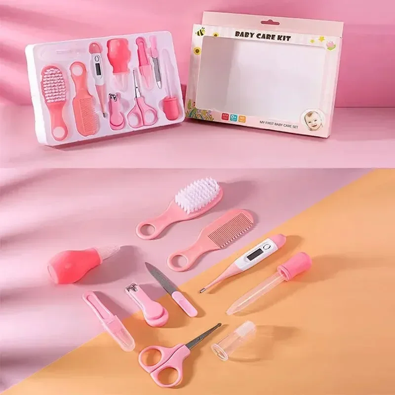 10 pçs/set kit de cuidados de saúde do bebê crianças unhas cabelo cuidados de saúde termômetro aliciamento escova clipper mordedor escova de dentes do bebê Essentials