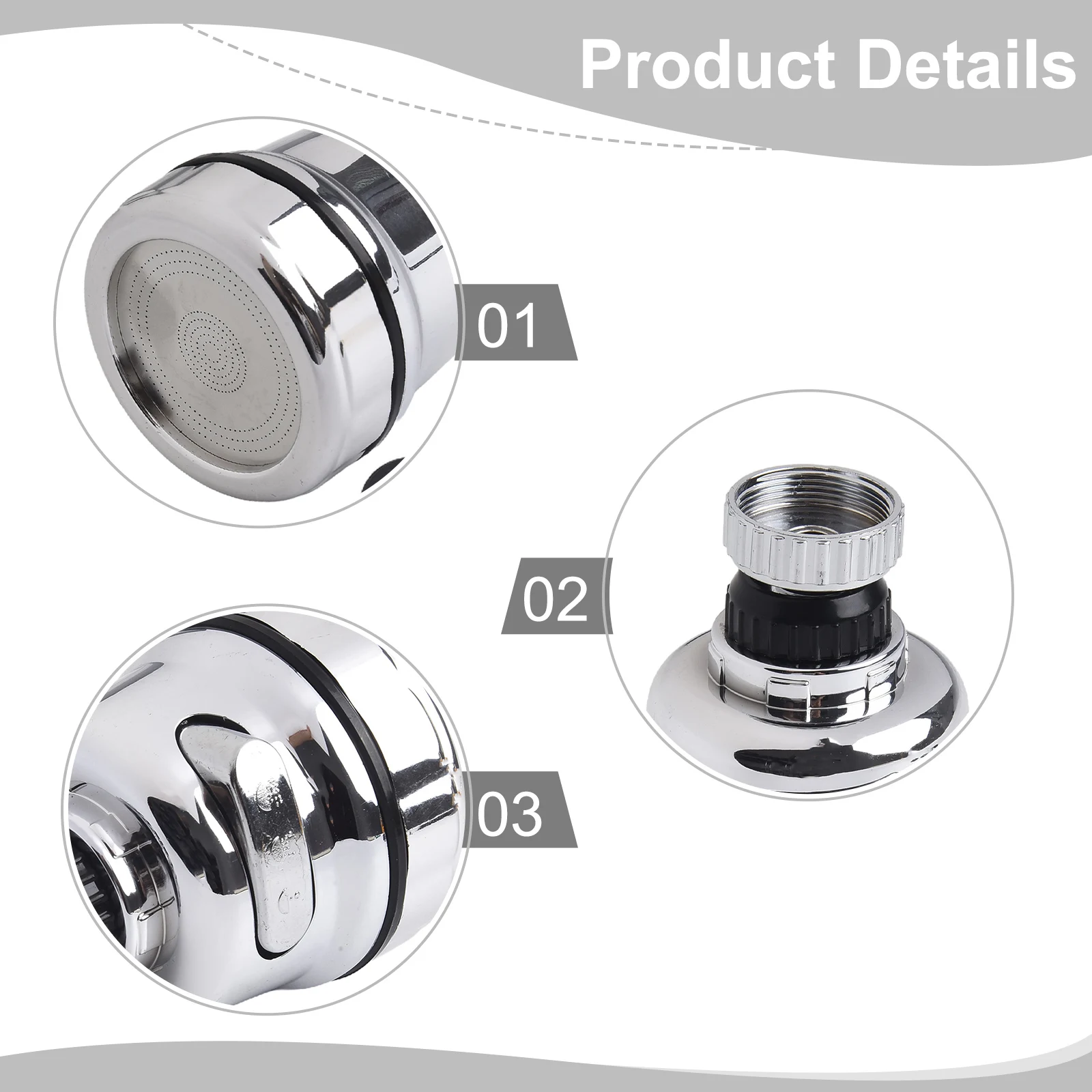 

360 Degree Kitchen Faucet Aerator Adjustable Bathroom Water Filter Diffuser Water Saving Nozzle Faucet Connector Shower Bubbler