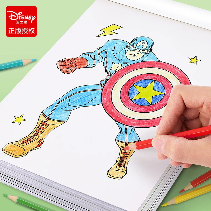 Disney Marvel Comics The Avengers Stitch Losto Coloring Book Children\'S Painting Book Kindergarten Graffiti Copy Sketch Book