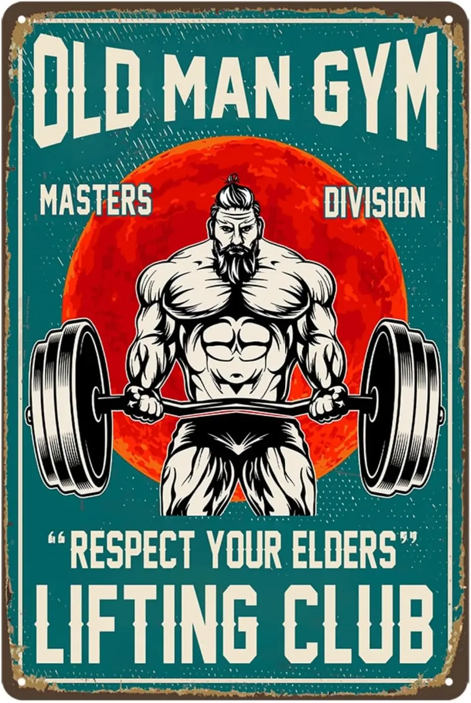 Home Gym Decor Old Man Sign Vintage Poster Fitness Club Metal Tin Signs Division Respect Your Elders Weightlifting Posters Motiv