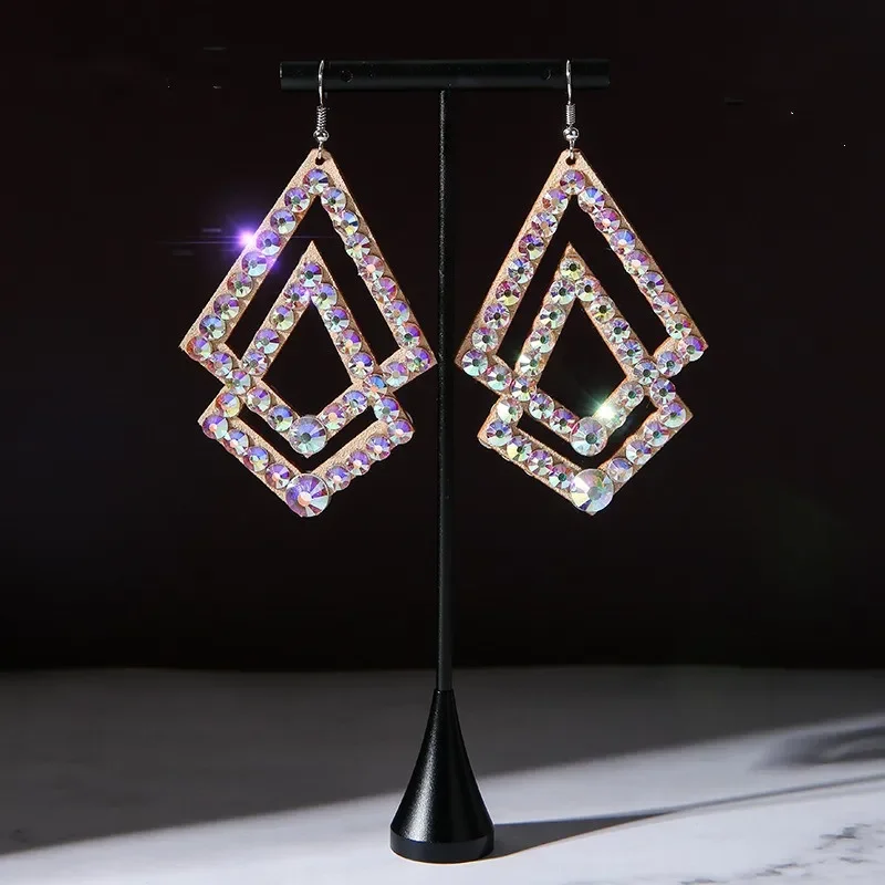 Pendientes de danza del vientre, joyería de cristal hecha a mano, accesorio de disfraz antialérgico, diamantes de imitación plateados, calidad de lujo, nuevo