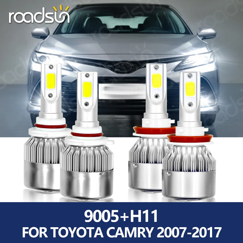 

roadsun 9005 LED Headlight 30000Lm HB3 H11 Car Light 6000K White For Toyota Camry 2007 2008 2009 2010 2011 2012 13 14 15 162017