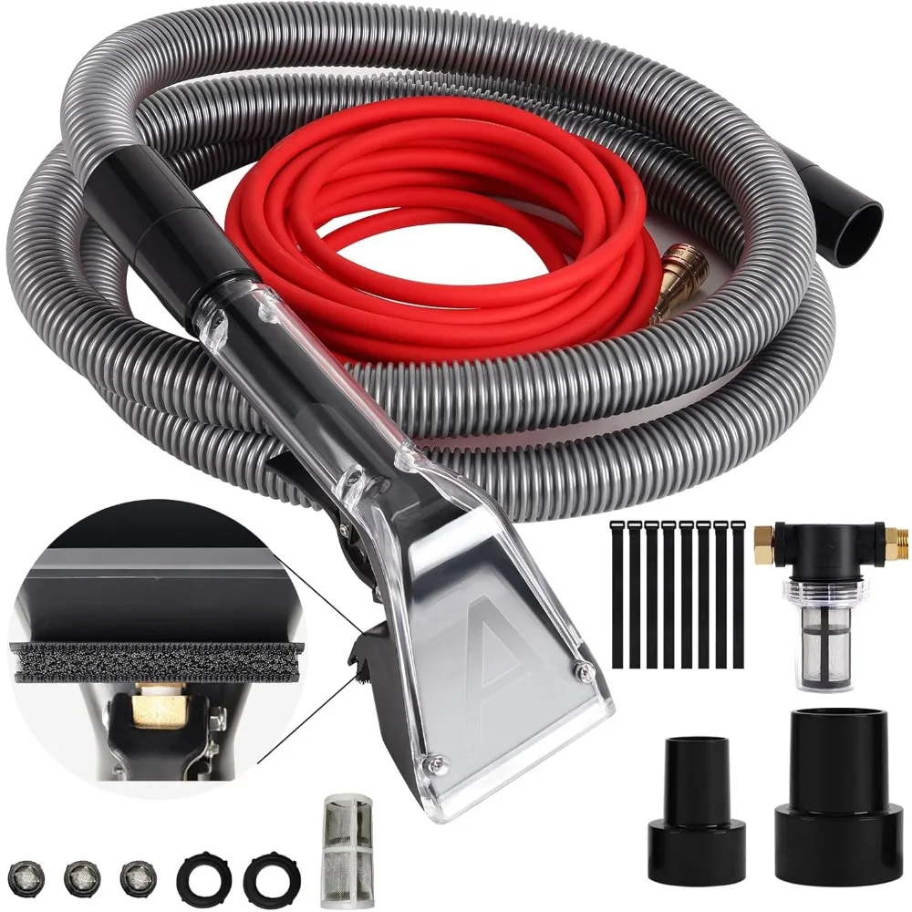 

Upgraded Extractor Hose Kit for Shop Vac,Add Hard Bristle Brush,Equipped with 10FT Hoses and 25 FT Water Pipes