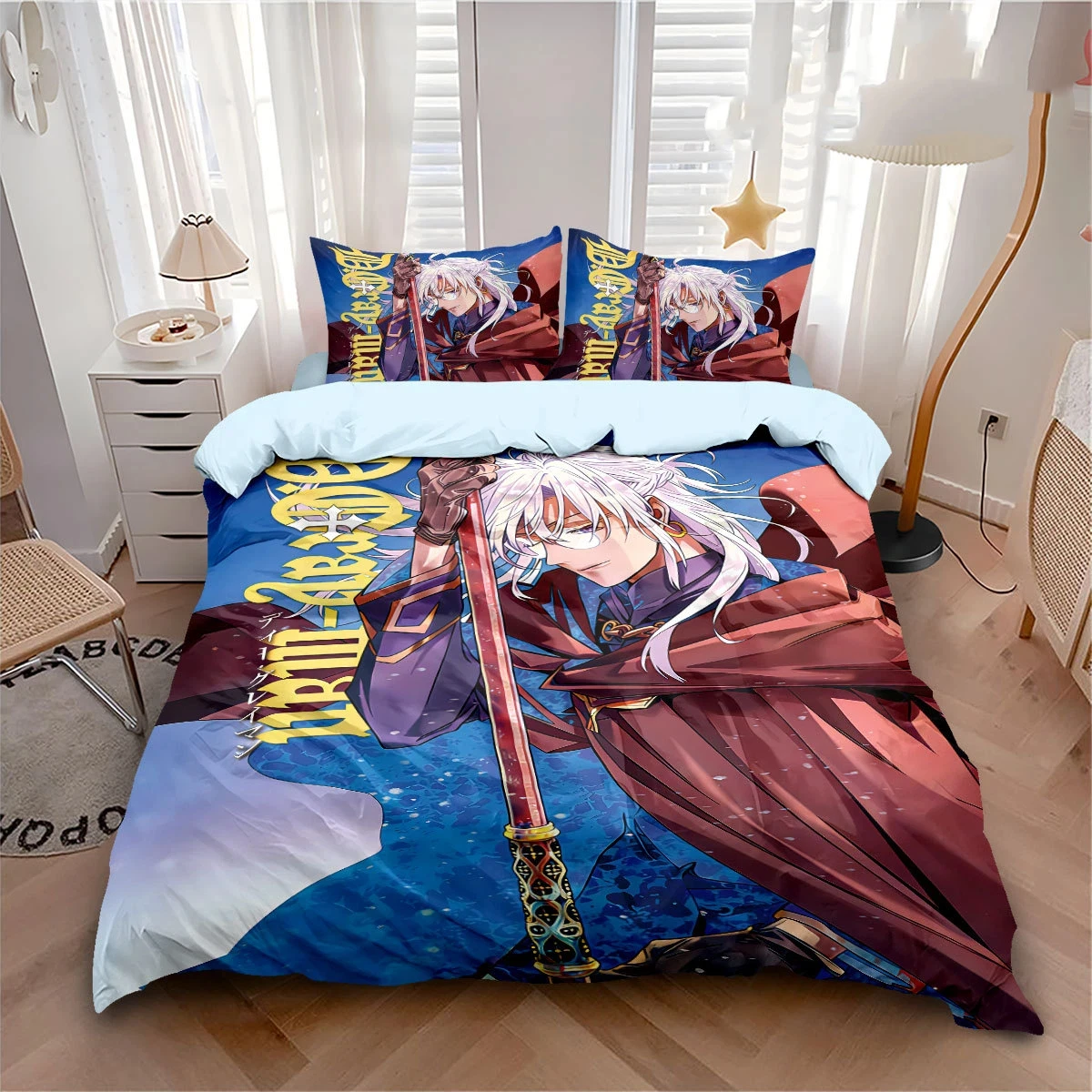 Funda de edredón de Anime D.Gray-man, funda de almohada Yu Kanda Allen Walker, juego de cama para niños y adultos, tamaños individuales, dobles y grandes