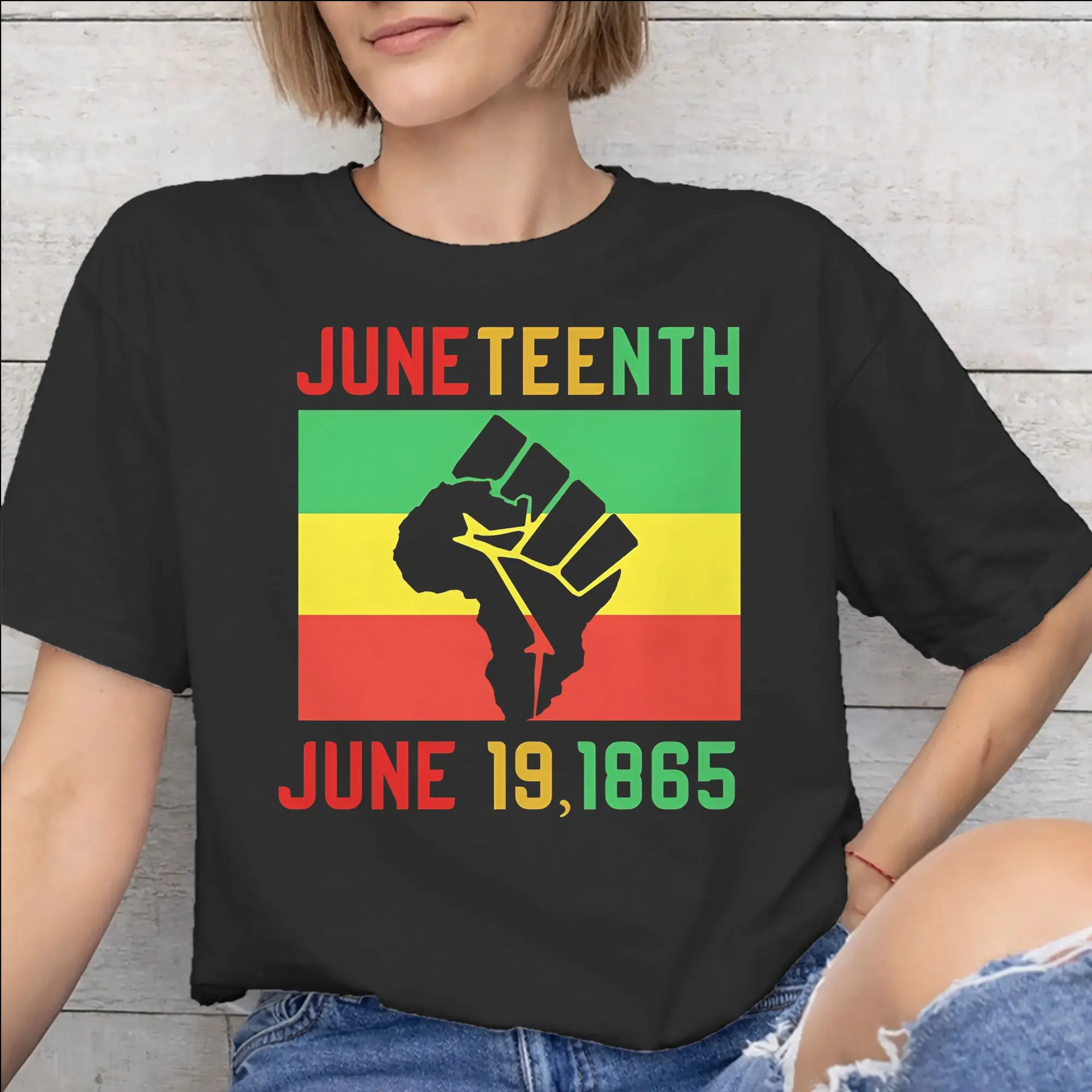 Liberation Commemoration- Juneteenth Jubilee  Merch Unisex T Shirt Pure Cotton Tee Printed  Tops T-shirt