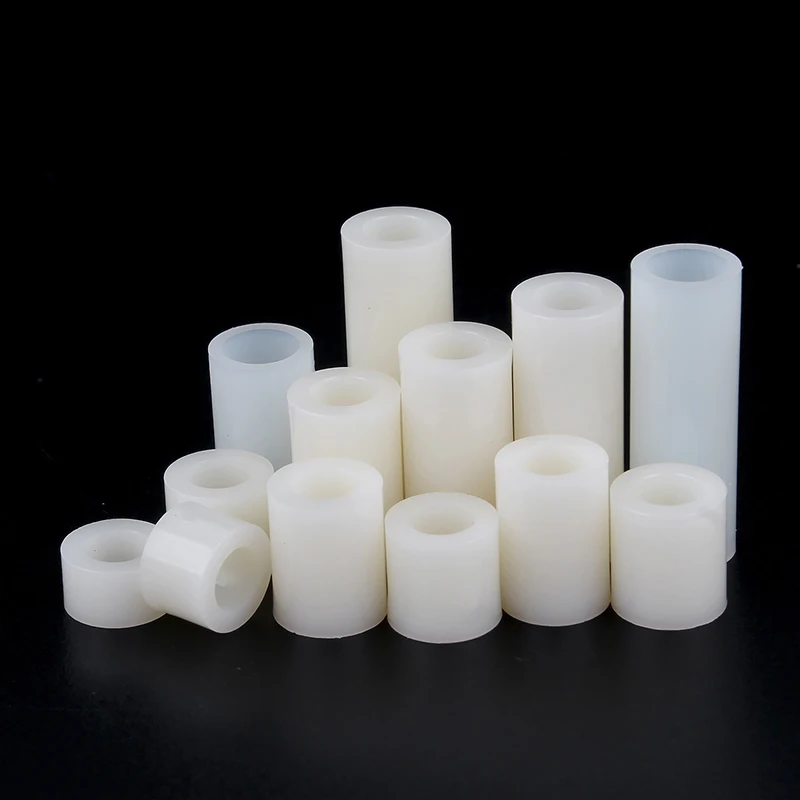 20/ 50pcs M3 M4 M5 M6 M8 White ABS Non-Threaded Hollowed Nylon Spacer Round Hollow Standoff Washer PCB Board Screw