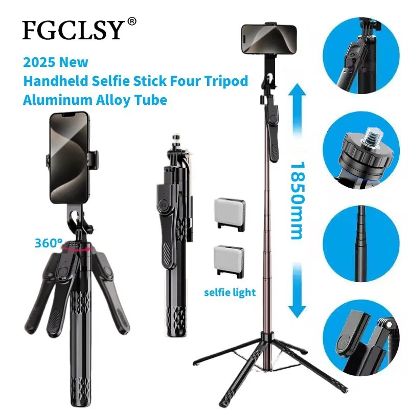 FGCLSY 1850mm Wireless Selfie Stick Tripod Stand Foldable Monopod With Led Light For Smartphones Balance Steady Shooting Live