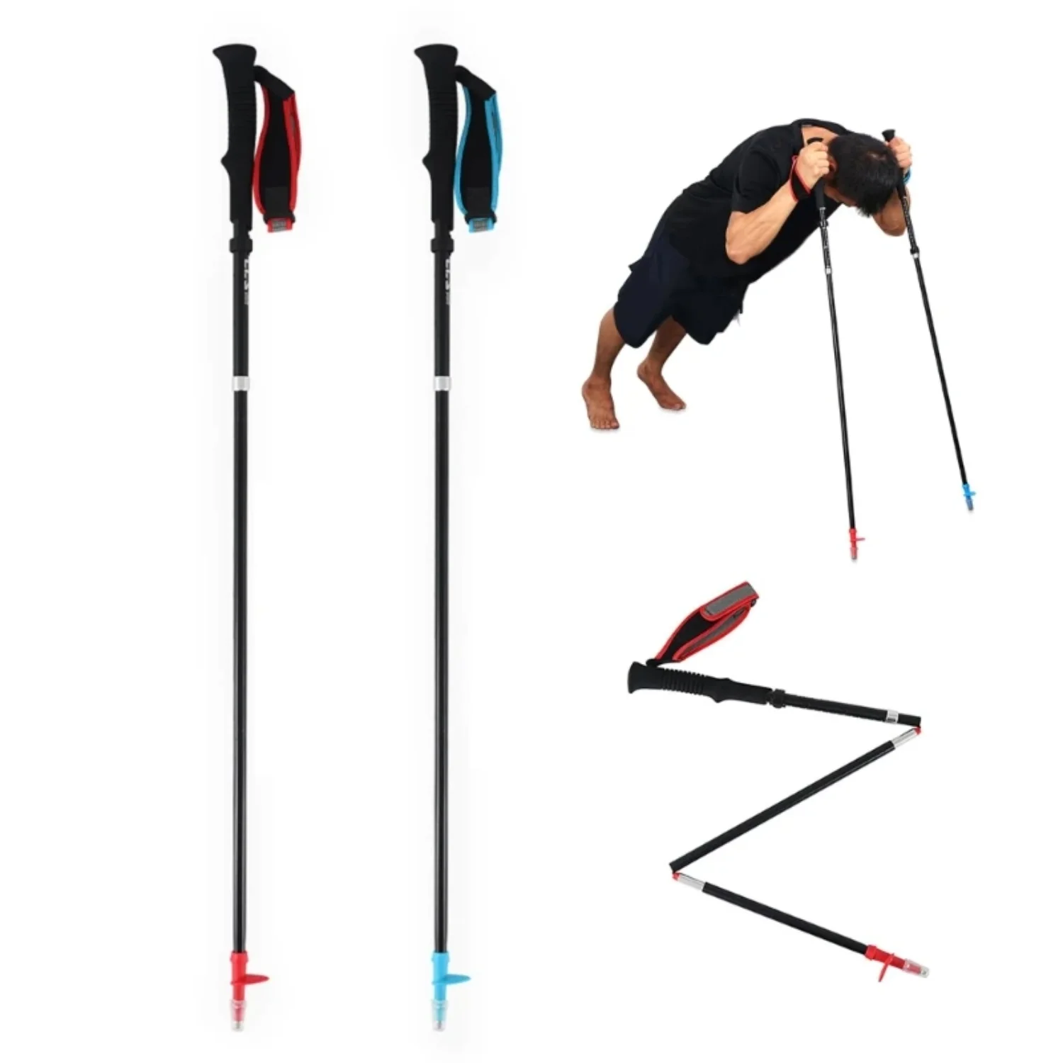 Trekking Poles Collapsible Hiking Pole Folding Walking Sticks,Hiking Sticks Lightweight Foldable Trekking Walking Sticks