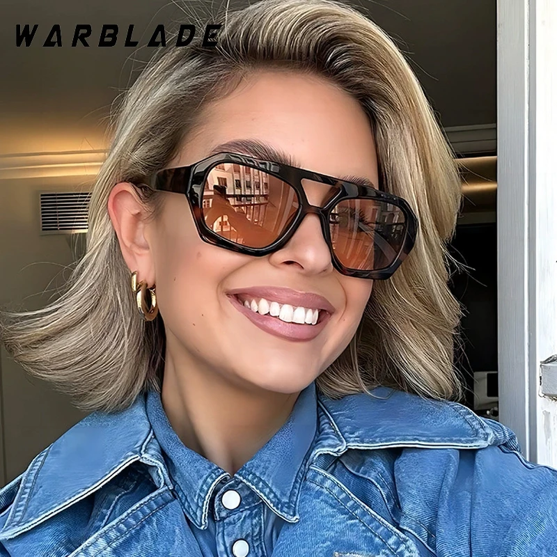 

Retro Double Bridges Women Sunglasses Men Big Frame Eyewear Fashion Luxury Designer Sun Glasses Women Shades UV400 Gafas De Sol