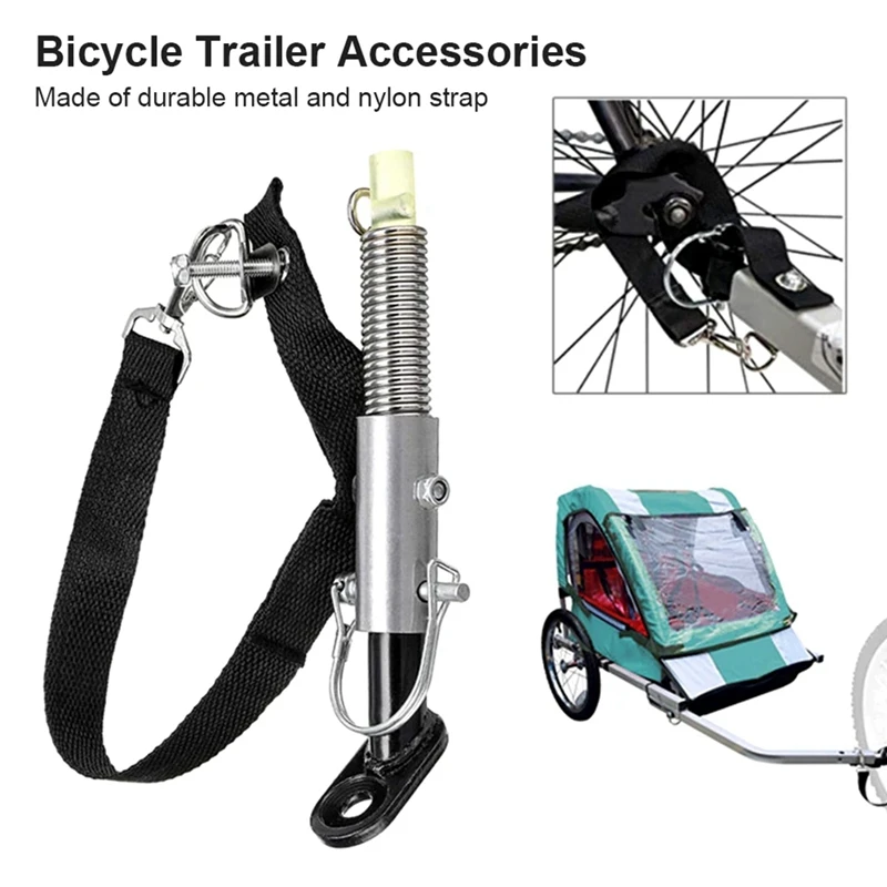 1 PCS Bicycle Trailer Clutch Adapter Steel Hitch Pet Stroller Universal Coupler Linker Silver