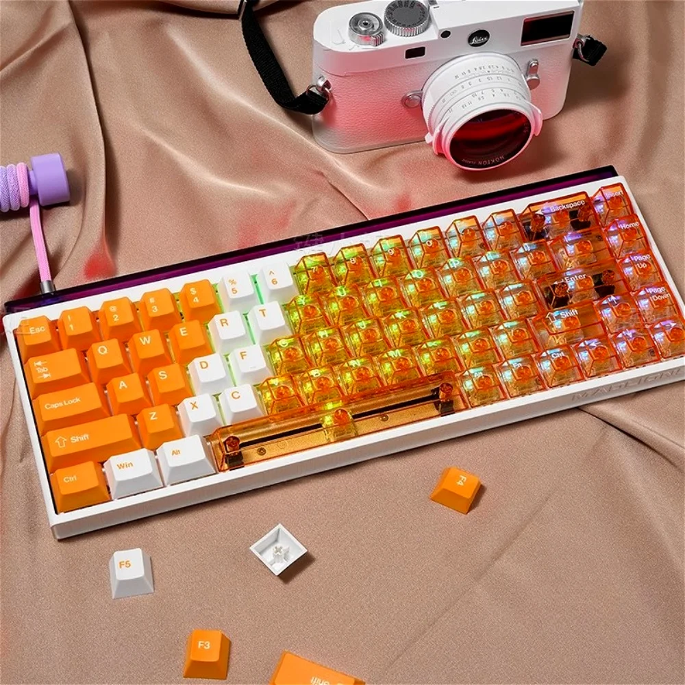 GEFENSI 150 PBT+PC Tri Color Keycap Set With Sublimation Cherry Contour Keycap Suitable For MX Mechanical Keyboard