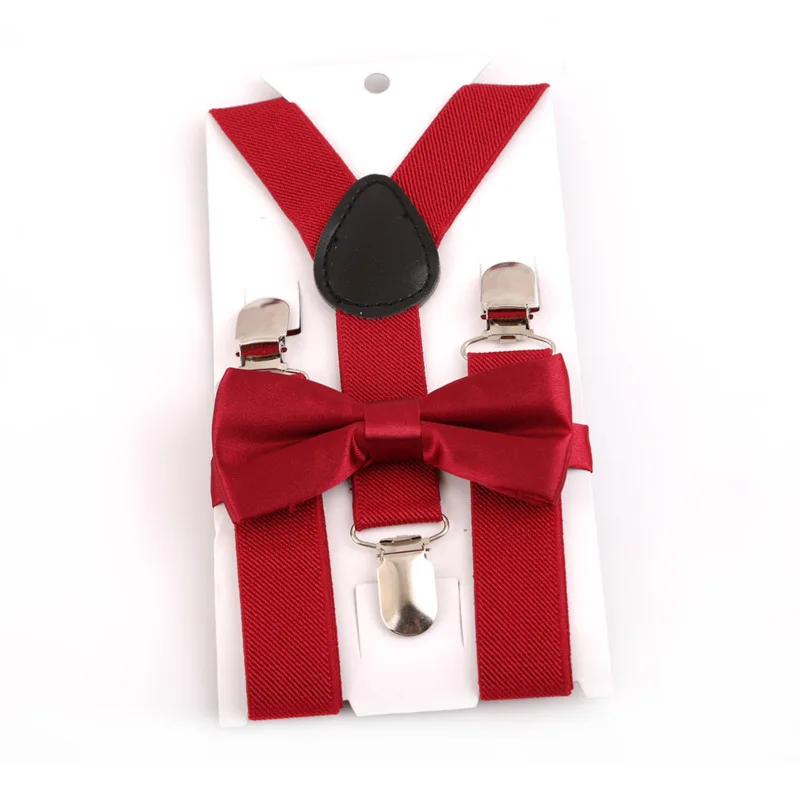 أطفال الحمالات مع ربطة العنق أزياء الأطفال ربطة القوس فيونكة مجموعة الفتيان الأقواس الفتيات الحمالات قابل للتعديل الطفل العلاقات الزفاف الملحقات #4