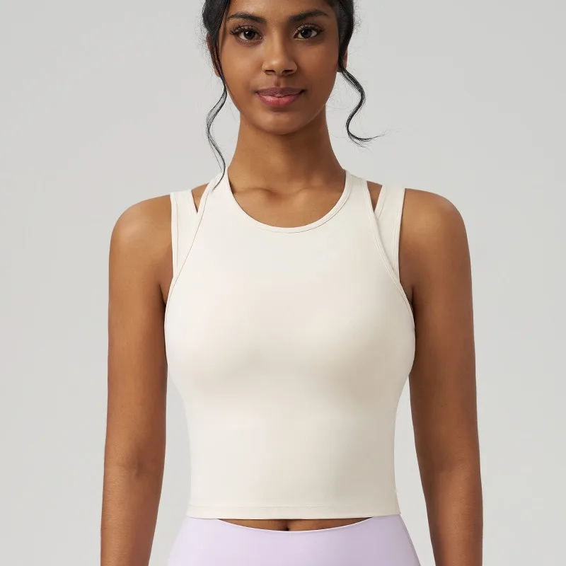 Жилет для йоги, женская спортивная рубашка без рукавов для спортзала, спортивная одежда для фитнеса и тренировок, жилет для бега на открытом воздухе, спортивные майки