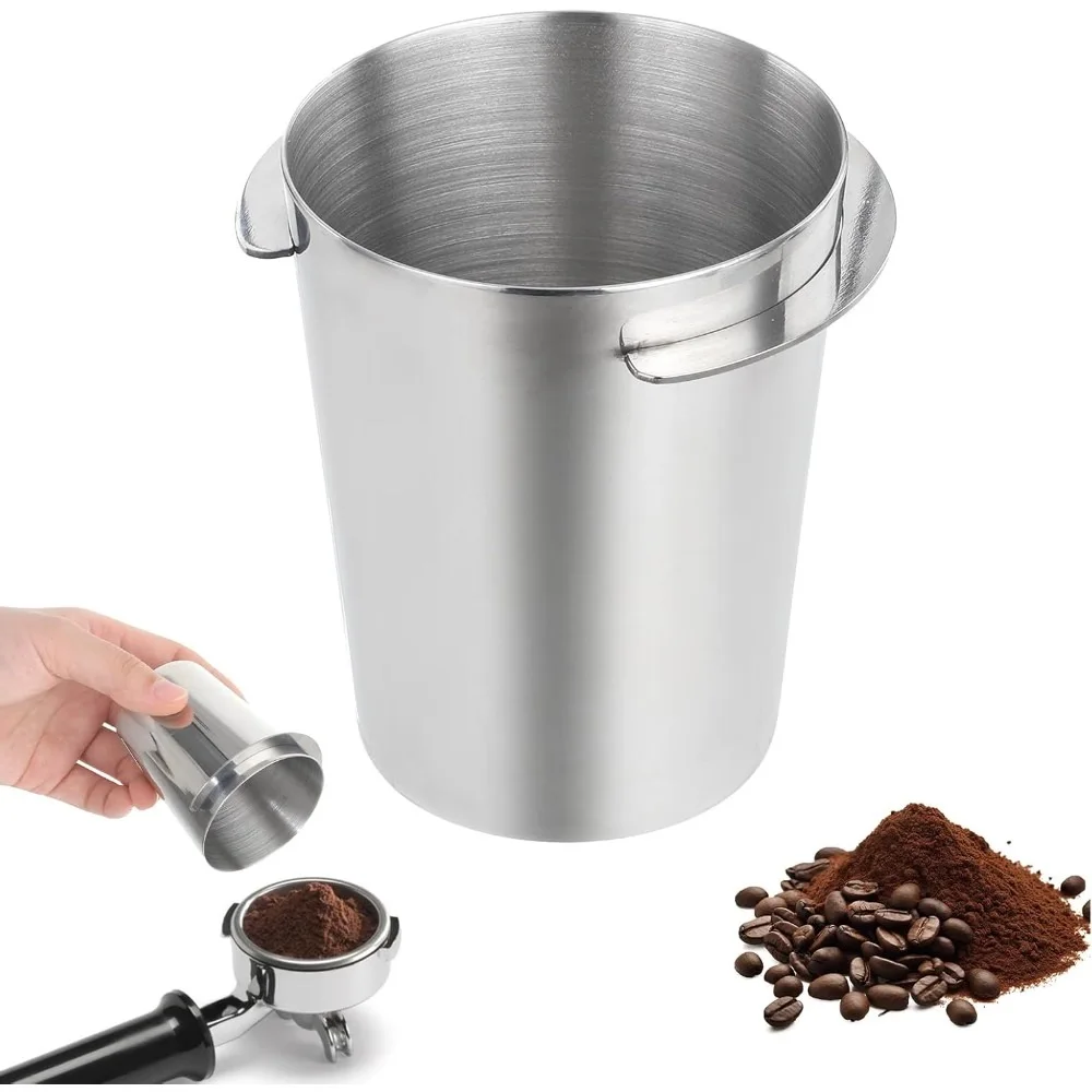 Precision-Fit 53mm Stainless Steel Dosing Cup to Improve Ground Coffee Consistency and Reduce Waste During Espresso Prep