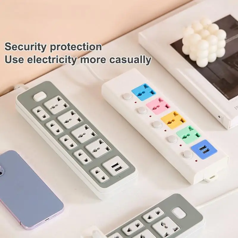 Multi-functional Socket Durable 2/3/5/6/8M USB Charger With USB Power Strip Switch Extension Electrical Home