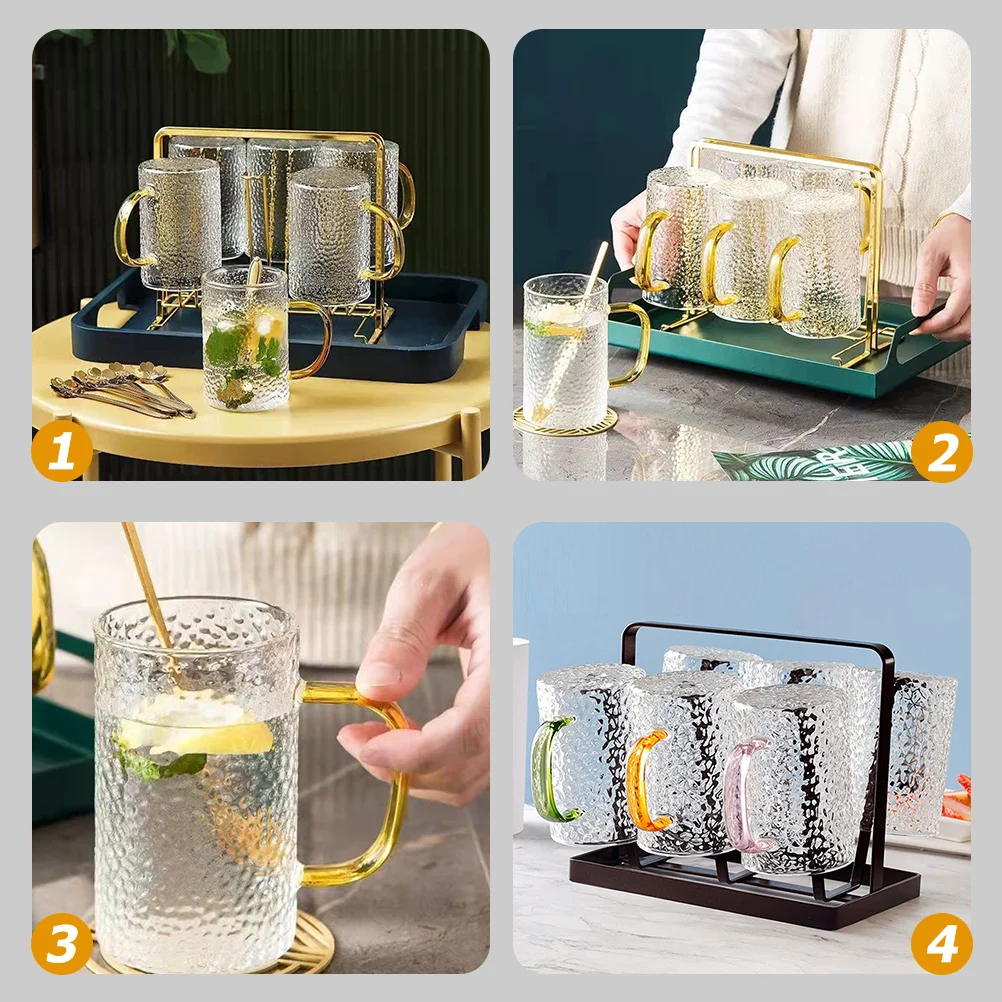 

300Ml Sturdy Glass Tea Cup Excellent Craftsmanship Rounded Edge Safe for Daily Use Handheld Beverage Mug for Coffee Tea Water