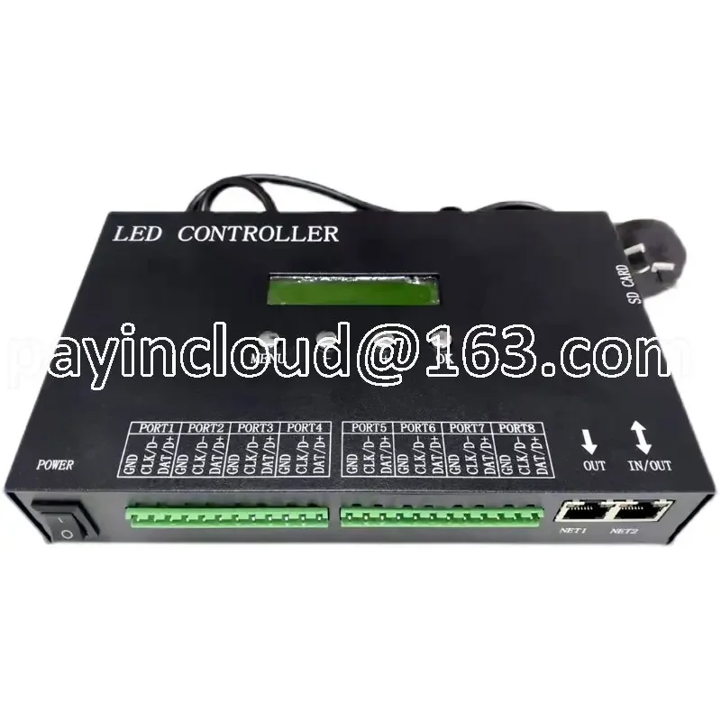 Customized Full-Color Light Strip H807sa SD Card Programmable Magic Color DMX512 Console Eight-Port Stand-Alone Controller