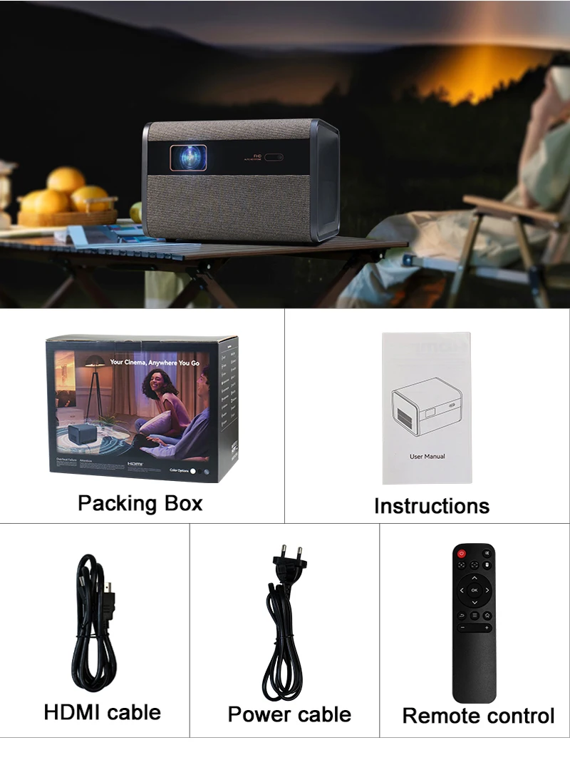 DITONG J10 Projektor Native 1080P 4K-Unterstützung Autofokus 3500 ANSI WiFi 6 Bluetooth 5.4 Android Smart Home Theater Outdoor-Kino – Detail 14