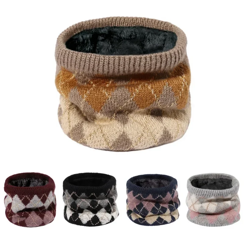 Warm Neck Warmer Knitted Scarf Unisex Autumn Winter Cycling Neck Protection Head over Neck Style Polyester Fiber Neck Tube