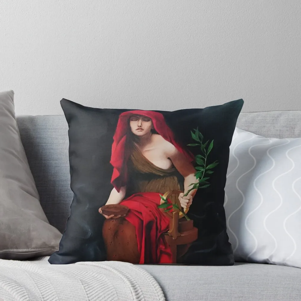 Priestess of Delphi [Collier's Copy] Throw Pillow Decorative Cushion Cover Cushion Cover Luxury christmas cushions covers