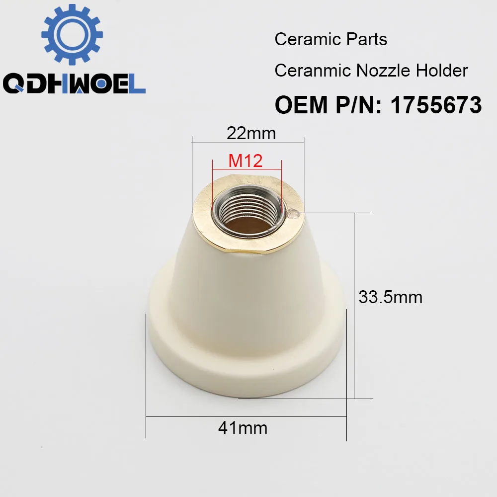 Imagem -02 - Cabeça de Corte a Laser de Fibra Qdhwoel Suporte de Bocal de Cerâmica Oem Pin 1755673 Alta Qualidade
