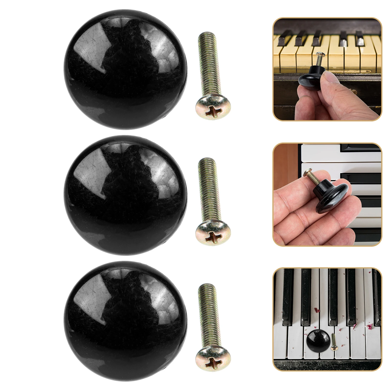 

3Sets Reliable Piano Handles Delicate Workmanship Suitable for Long-Term Use Instrument Gadgets and Accessories