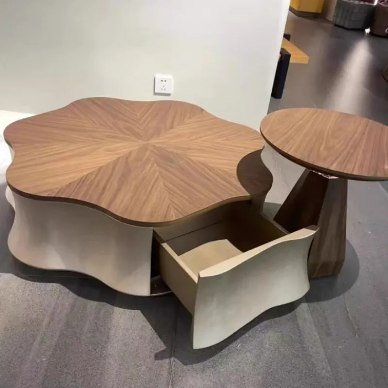 Chinese minimalist petal coffee table living room home antique style special-shaped high-end designer simple cloud