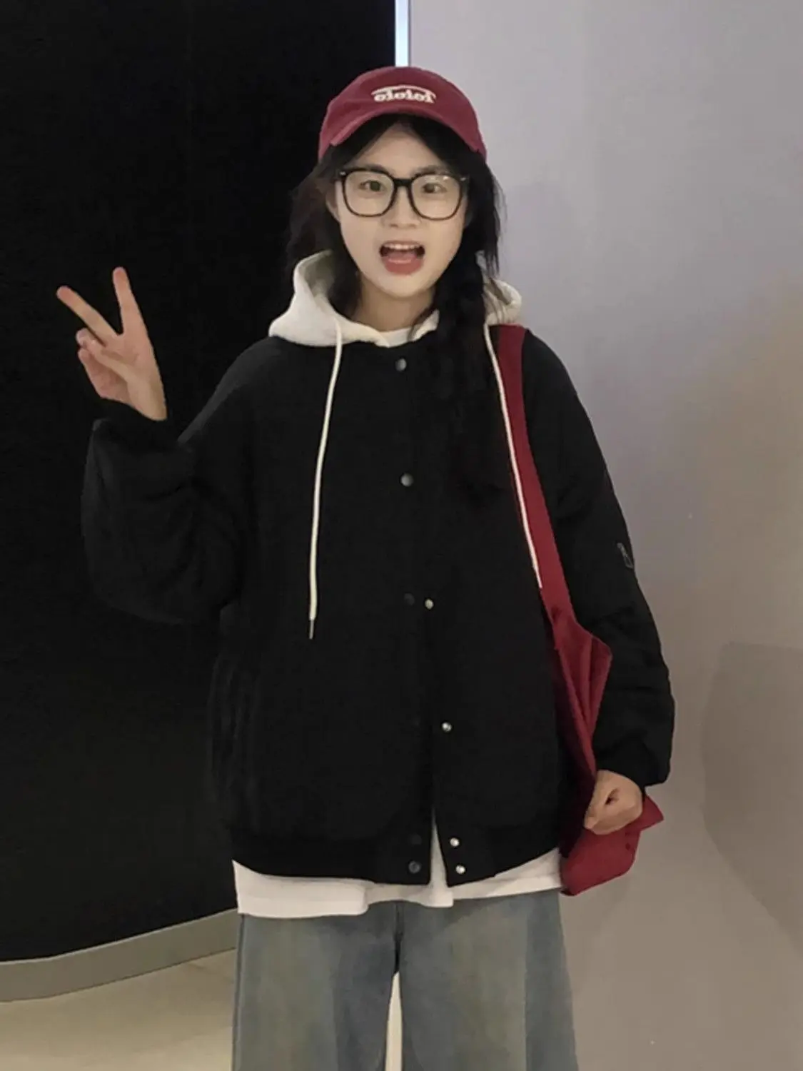 

Retro Cotton Jaet Winter Korean Sle Loose Cotton Coat 2025 Small Size Autumn Winter Outerwear Cold Proof Warmth Windproof