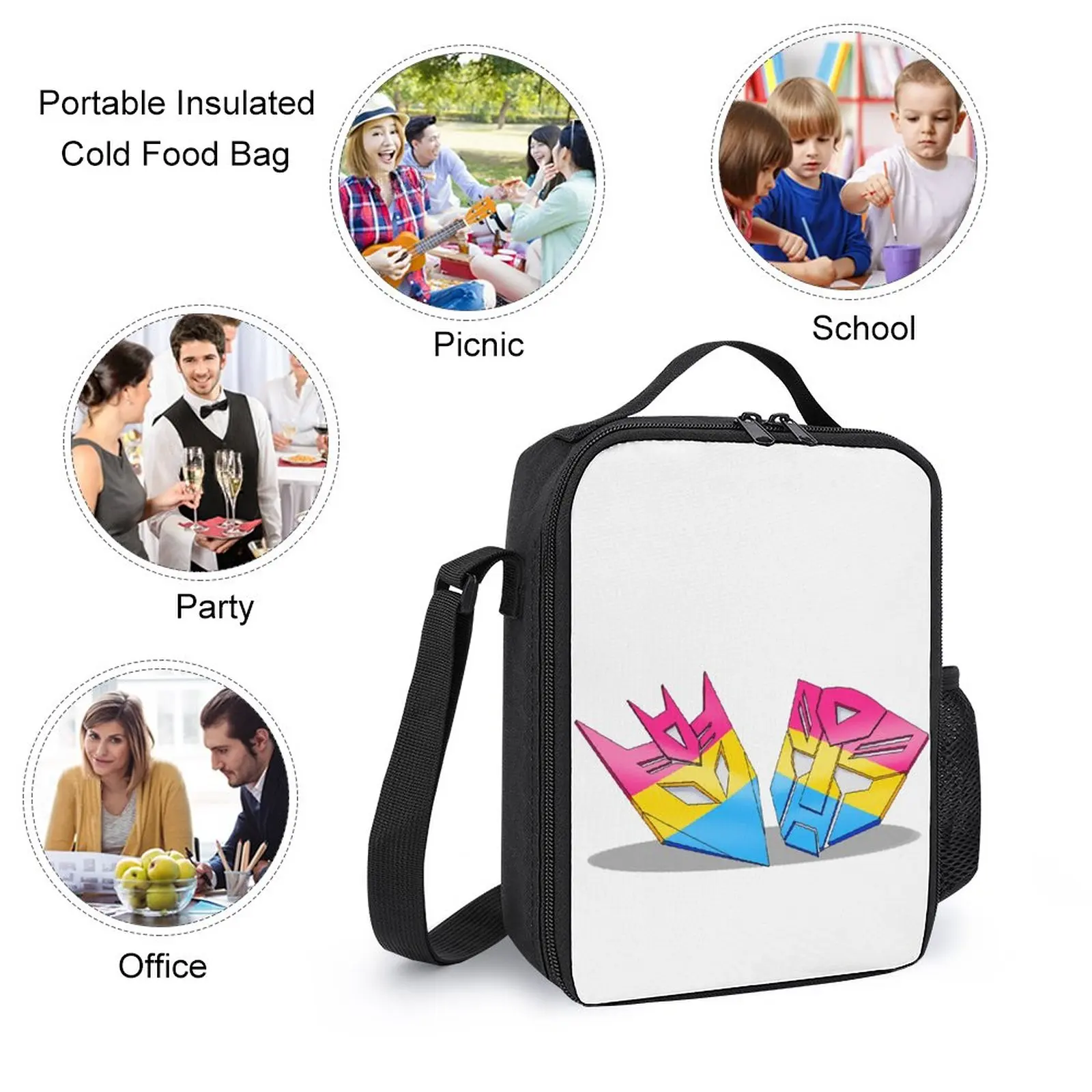 Black Decepticon Soundwave Wordtee Vintage 12 3 in 1 Set 17 pollici zaino Lunch Bag Pen Bag picnic Graphic Cool Secure Penci