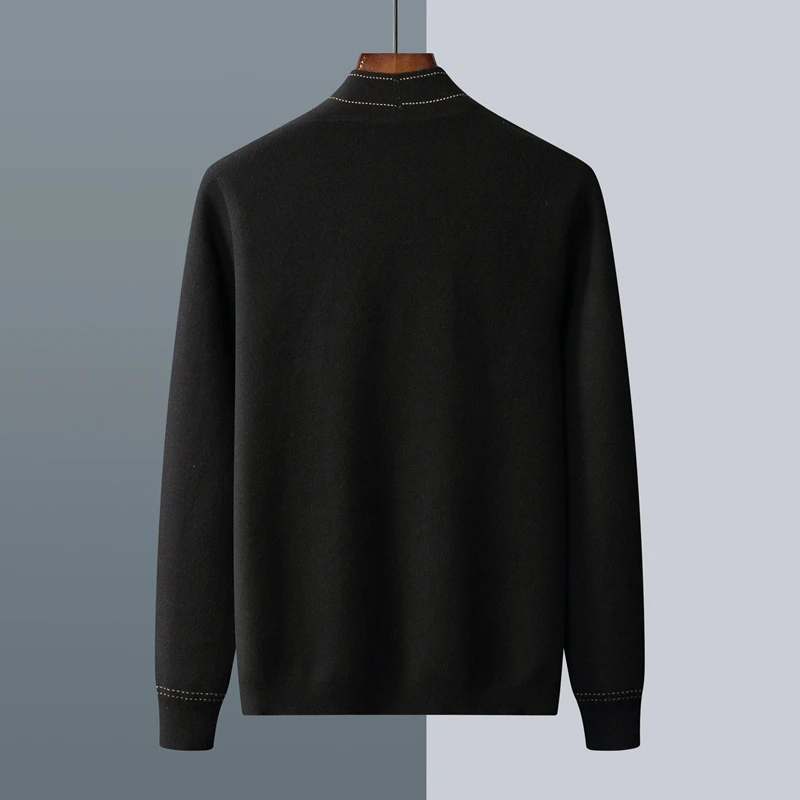 Fall/Winter New Wool Cardigan Men's Loose Youth Long Sleeve Leisure Siping Thick Knitted Cashmere Jacket