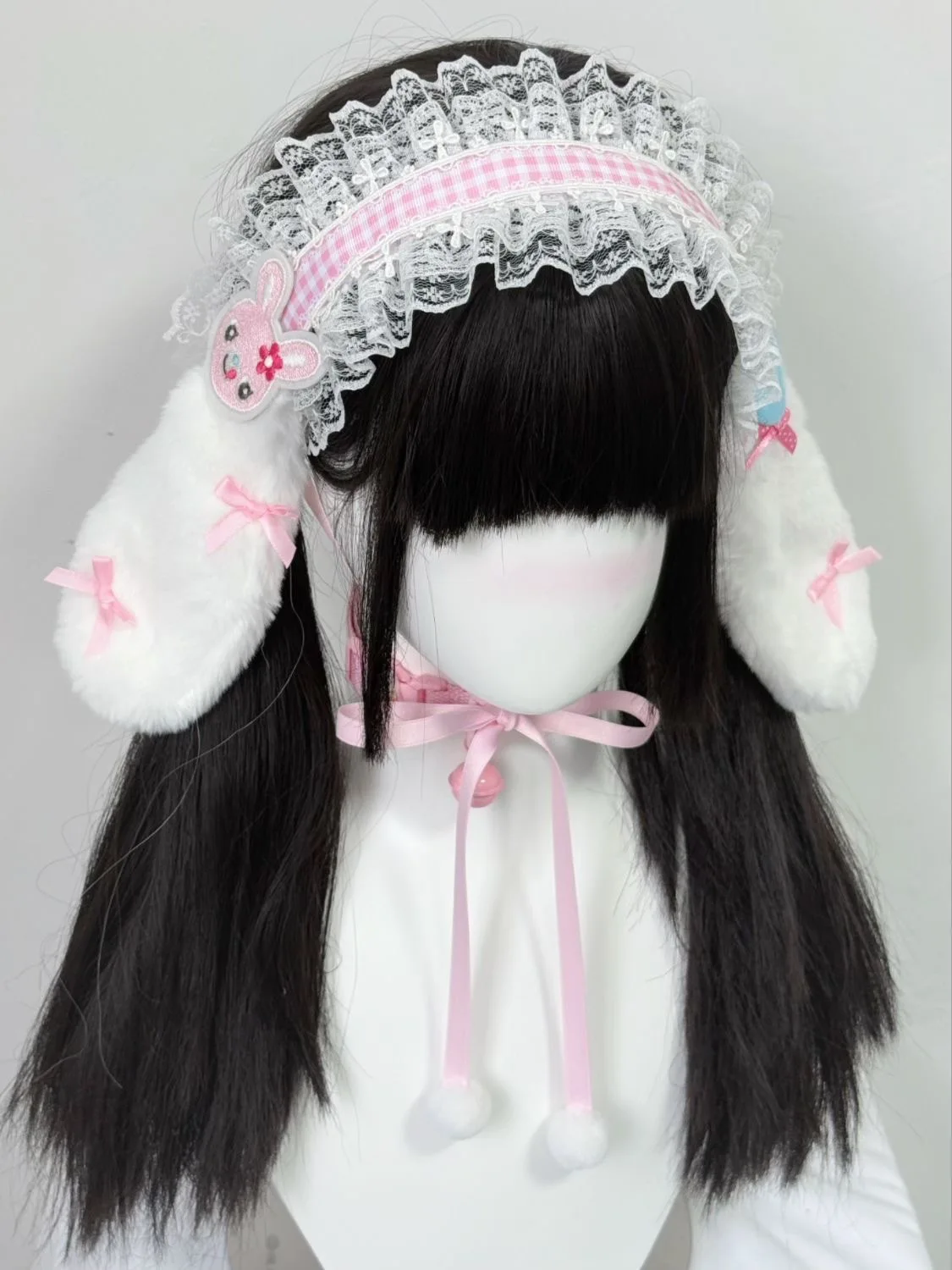 Vrouwen Konijnenoren Haarbanden Cosplay Bunny Oor Hoofdband Kawaii Harige Oren Maskerade Anime Party Hoofddeksels Lolita Haaraccessoires
