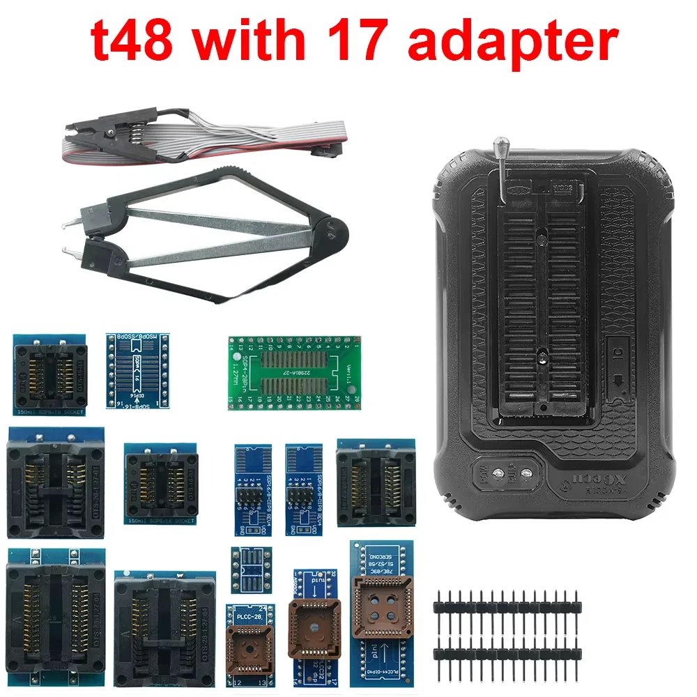 Original XGECU T48 (TL866-3G) Programmer Support 31000+ ICs for SPI/Nor/NAND Flash/EMMC BGA/TSOP/SOP/PLCC with Adapters