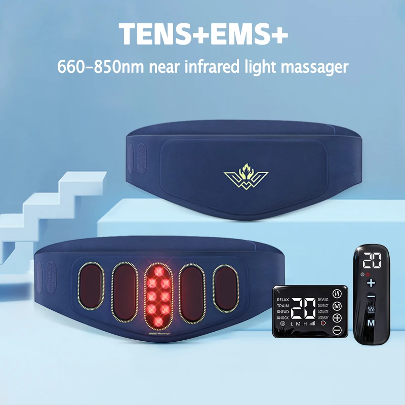 Portable New Design Waist Infrared Thermal Vibration Belt Comfortable EMS Slimming and Abdominal Weight Loss Massage Belt