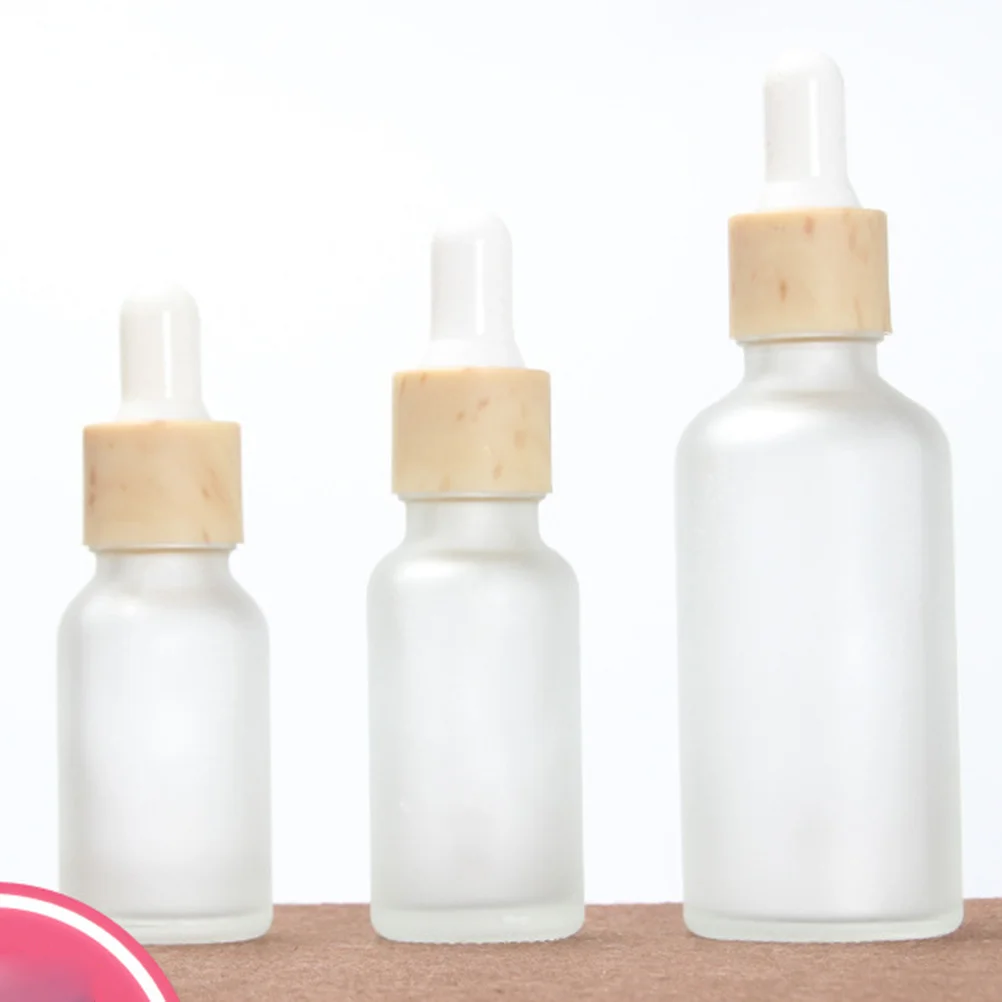 

5Pcs Frosted Glass Dropper Bottles 15ml Travel Refillable Containers for Cosmetics Essential Oils Lotion Dropper Bottle