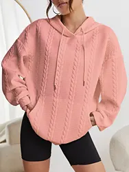 Autumn Winter Pink Sports Hoodies Women Casual Long Sleeve Tops Loose Sweatshirt Korean Fashion Drawstring Pullovers New Hoodies