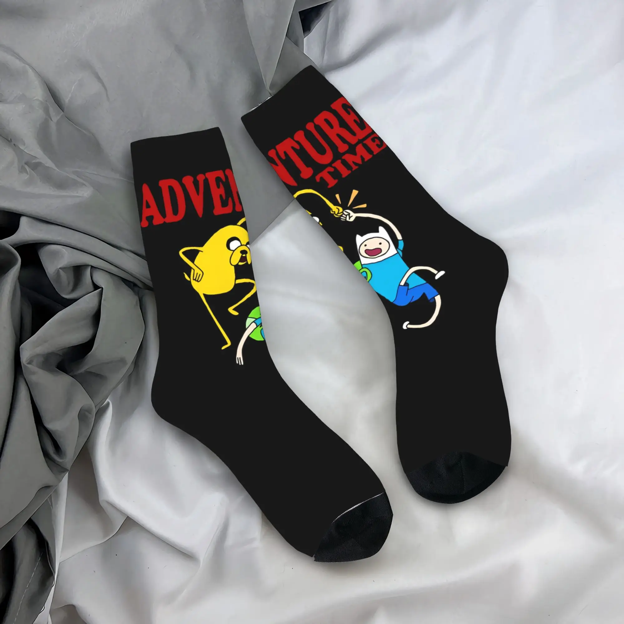 

New Men's Socks Harajuku Adventures Time Jake and Finn Sock Polyester High Quality Women Socks Spring Summer Autumn Winter