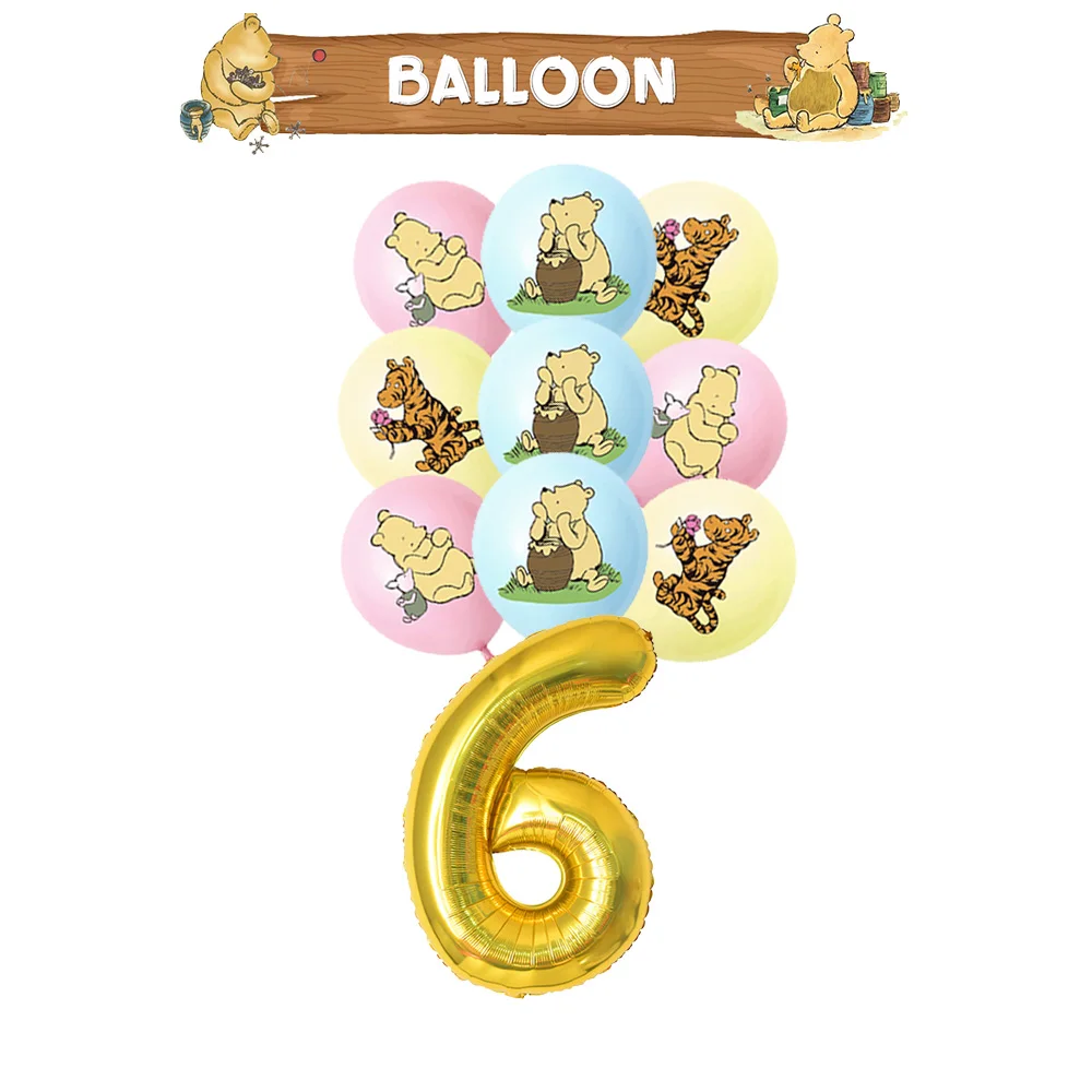 Winnie Puuh Geburtstagsdekoration Puuh-Bär Teller Tischdecken Servietten Banner Becher Kindergeburtstag Geschenke Babyparty – Detail 24