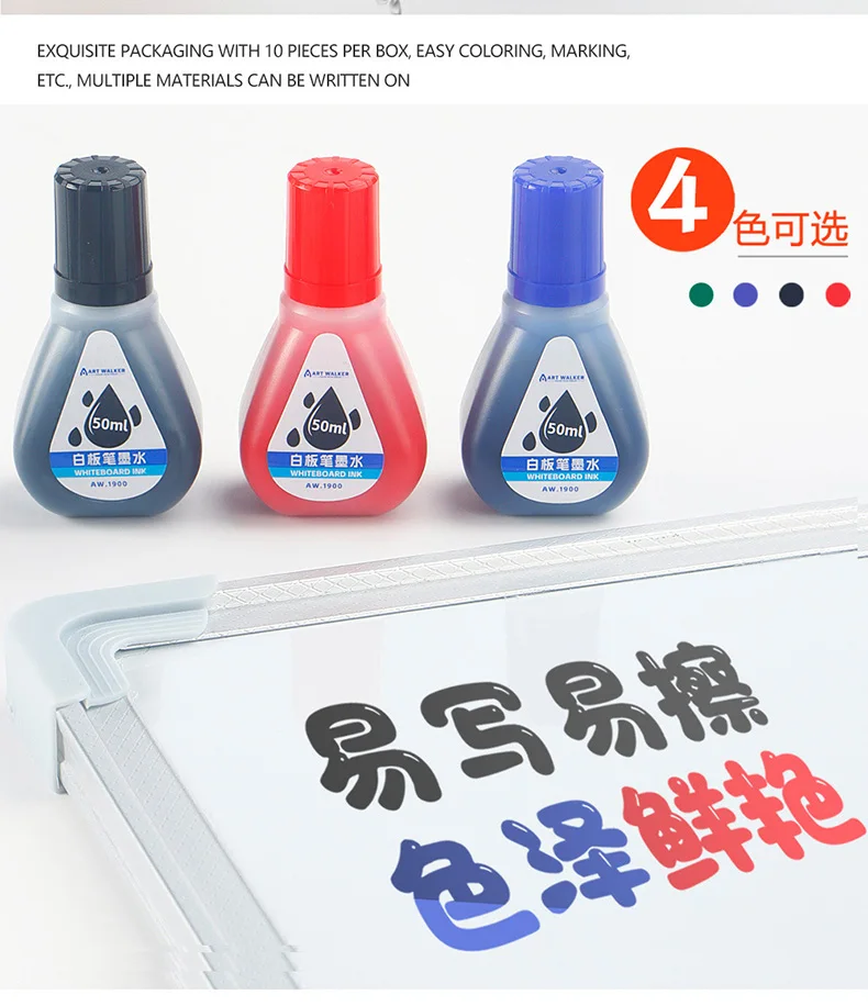 50 ml Whiteboard-Marker-Tinte, 4 Farben: Rot, Blau, Schwarz, Grün, Whiteboard-Marker-Nachfülltinte, für löschbare Whiteboard-Marker-Stifte – Detail 7