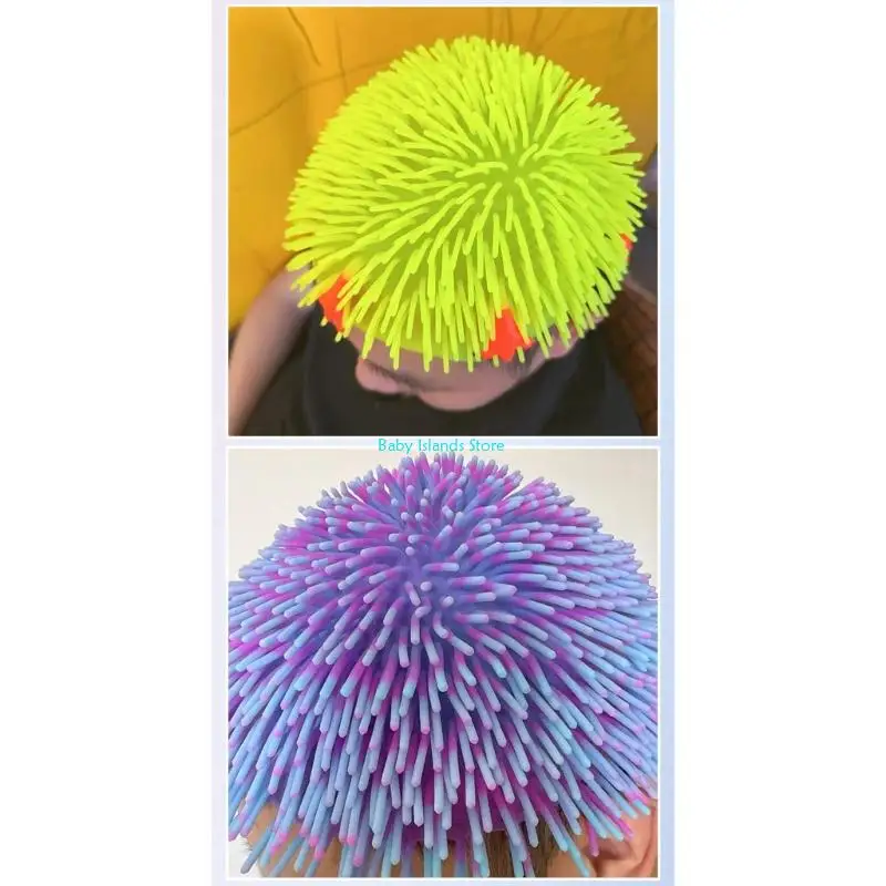 K92D قبعة كرة وخز مطاطية ناعمة، حجم قبعة شعر مضحكة، لعبة مرنة للفك نفس الأنماط المضحكة، هدية العيد، حفلة العطلة