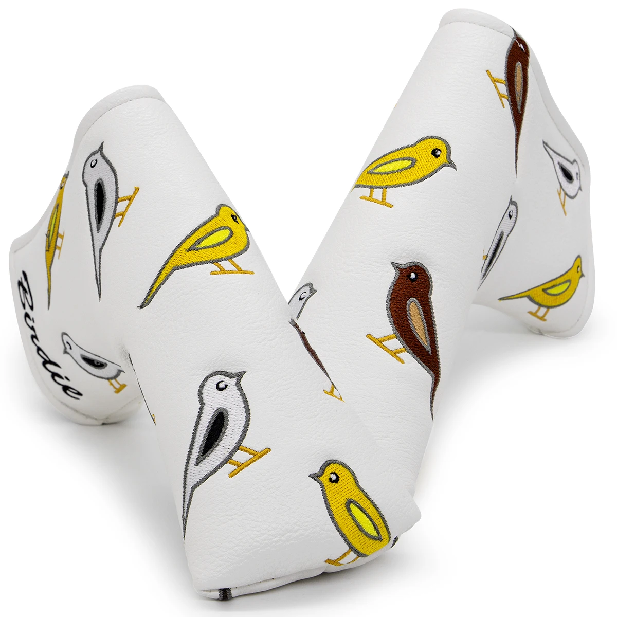 Birdie Funda para putter de golf, Funda para cabeza de putter de hoja, Fundas para cabeza de putter para palos de golf, Bordado elegante, Cuero premium