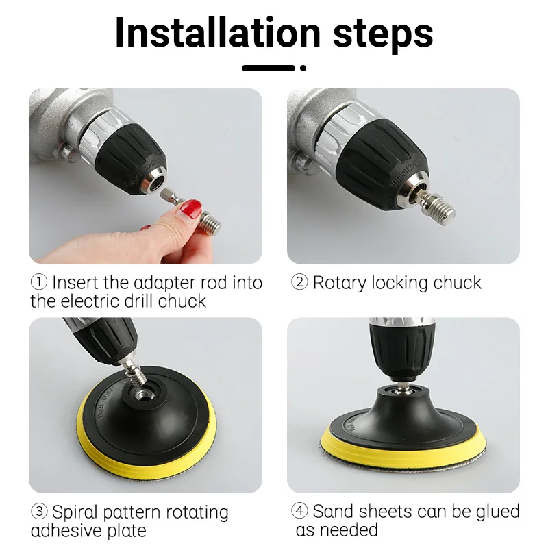 Hand drill angle grinder adapter connecting rod hexagonal handle round handle sticky disc polishing machine accessories tool