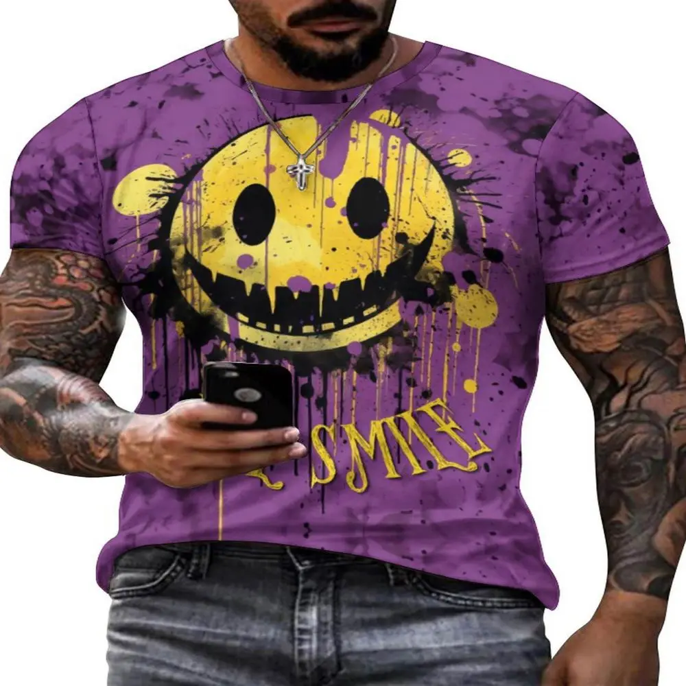 Summer Fashion Personality Fake Jacket Men T-shirts Hip Hop Trend skull Streetwear 3D Printed O-neck Short Sleeve Tees