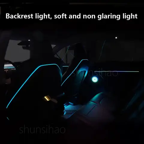 순시하오 RHD 모델 3 Y 2021-2022 LED 백라이트 분위기 램프 다이나믹 트림 환경 키트 무드 매직 256