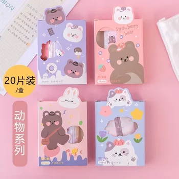 20 stks/partij Cartoon Leuke Patroon Ademend Waterdichte Pleisters Gebogen Pleister Patch Wondverband Voor Kinderen