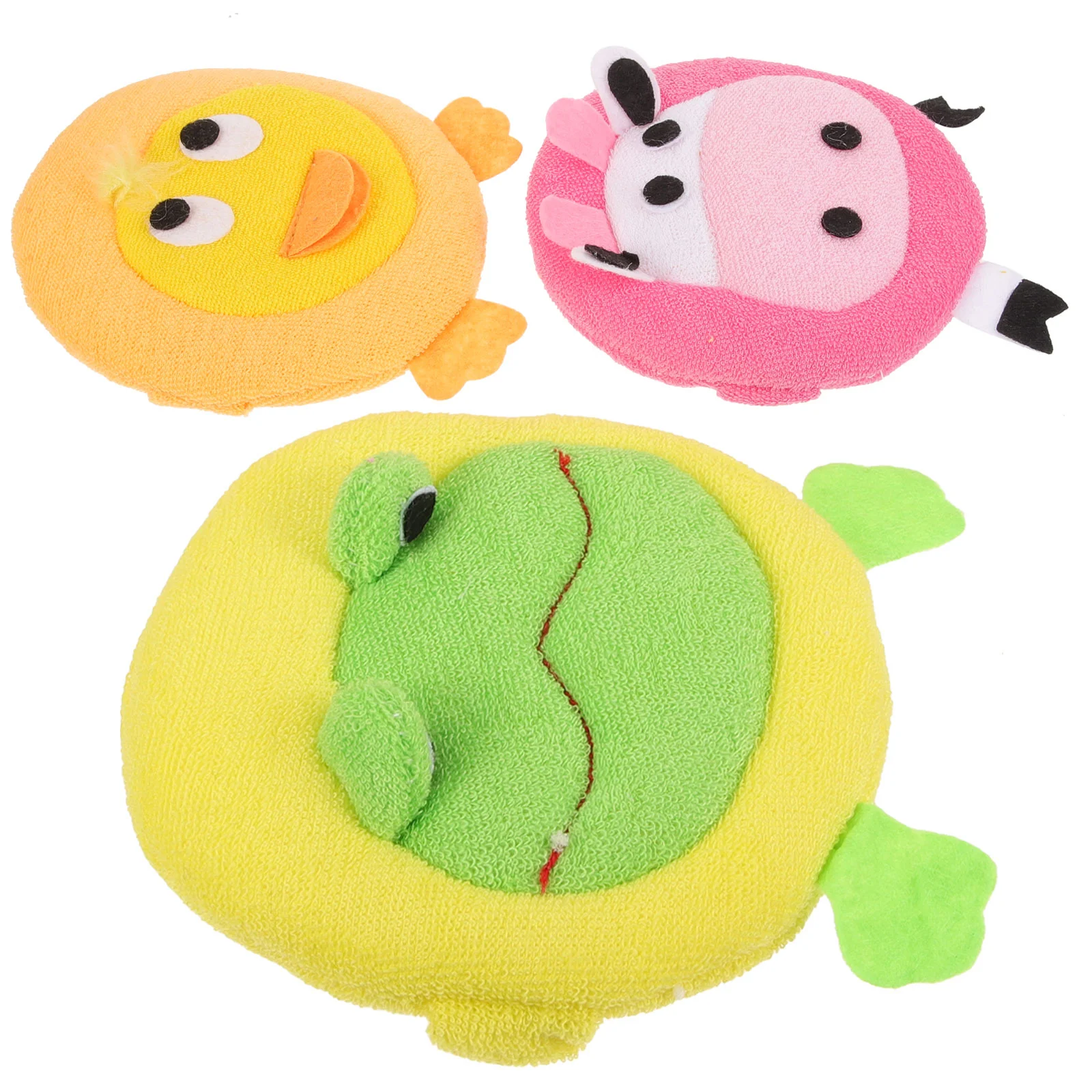 3 Pcs Bath Scrubber Sponge Scrubbers Cartoon Gloves Toddler Bathing Kids Shower Newborn