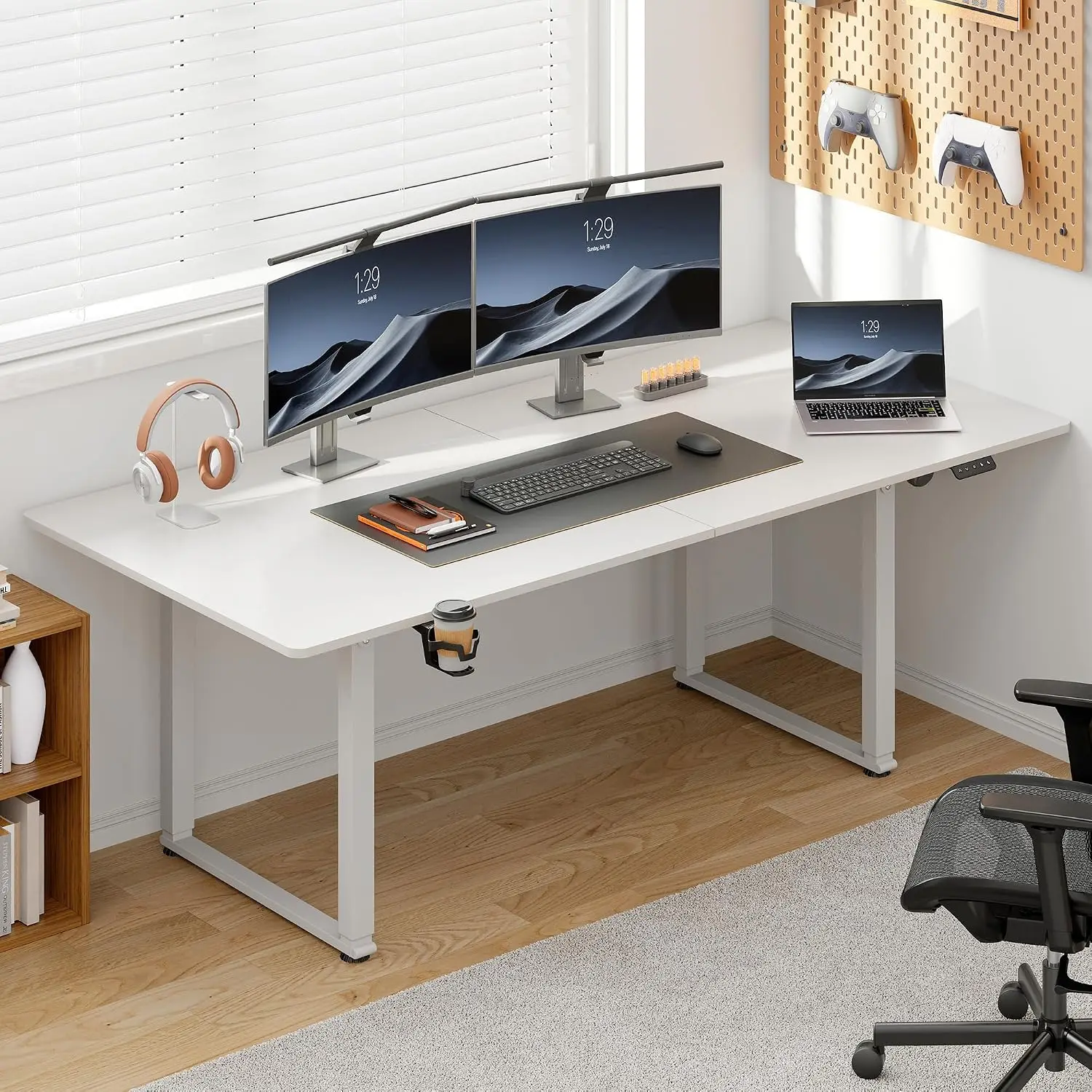 Adjustable Standing Desk 71x32 Inch 4-Leg Ergonomic Home Office Workstation, Customized