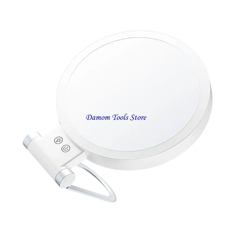 Specchio bellezza pieghevole 57BE Specchio per trucco portatile ricaricabile con ingrandimento e luce LED per risultati