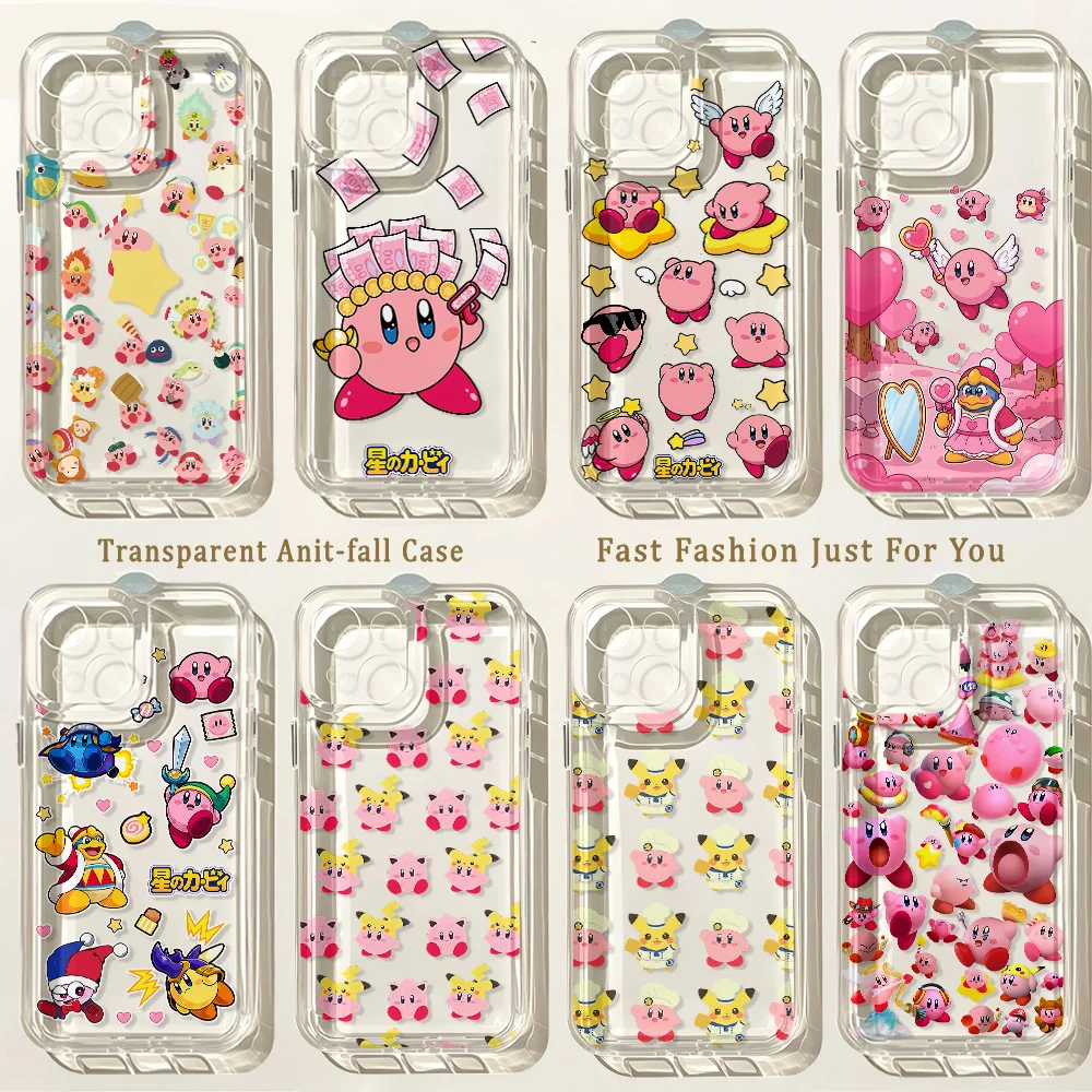 Cute Pink Kirbys New Phone Case For Samsung Galaxy S26 S25 S24 S23 S22 S21 S20 FE Note20 Note10 Plus Ultra Lite 5G Clear Cover