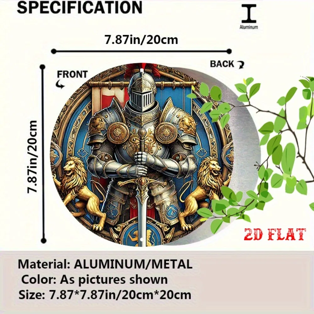 Vintage Knightly Valor Metal Wall Art - 7.87